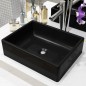 vidaXL Lavabo de cerámica rectangular negro 41x30x12 cm vidaXL Lavabo de cerámica rectangular negro 41x30x12 cm