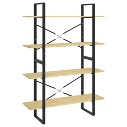 vidaXL Estantería de 4 niveles madera maciza de pino 100x30x140 cm