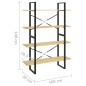 vidaXL Estantería de 4 niveles madera maciza de pino 100x30x140 cm