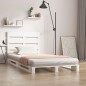 vidaXL Estructura de cama madera maciza pino blanco 75x190 cm vidaXL Estructura de cama madera maciza pino blanco 75x190 cm