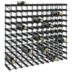 vidaXL Botellero para 120 botellas madera maciza de pino negro