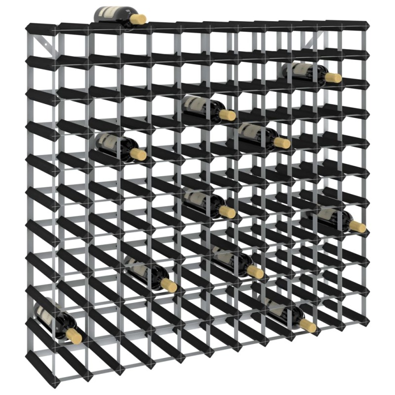 vidaXL Botellero para 120 botellas madera maciza de pino negro