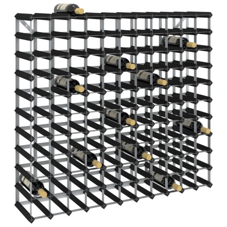 vidaXL Botellero para 120 botellas madera maciza de pino negro