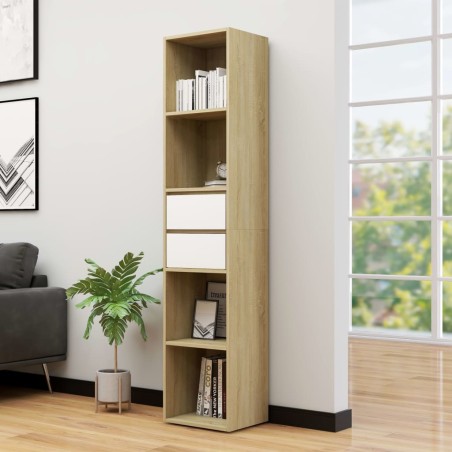 vidaXL Estantería madera contrachapada blanco y roble 36x30x171 cm