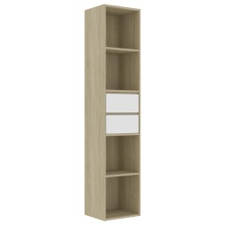 vidaXL Estantería madera contrachapada blanco y roble 36x30x171 cm