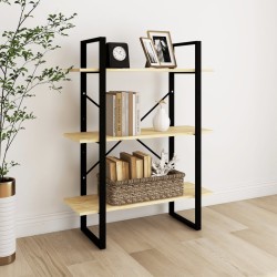 vidaXL Estantería de 3 niveles madera maciza de pino 80x30x105 cm