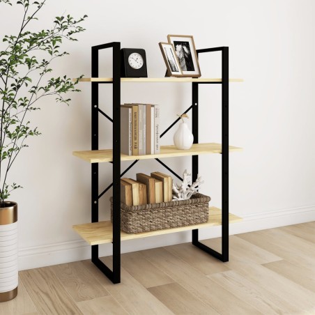 vidaXL Estantería de 3 niveles madera maciza de pino 80x30x105 cm