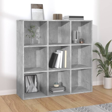vidaXL Estantería madera contrachapada gris hormigón 98x30x98 cm
