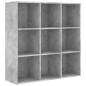 vidaXL Estantería madera contrachapada gris hormigón 98x30x98 cm vidaXL Estantería madera contrachapada gris hormigón 98x30x98 cm
