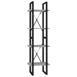 vidaXL Estantería de 4 niveles contrachapada gris hormigón 40x30x140cm