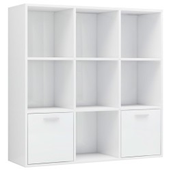 vidaXL Estantería madera contrachapada blanco brillante 98x30x98 cm