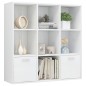 vidaXL Estantería madera contrachapada blanco brillante 98x30x98 cm vidaXL Estantería madera contrachapada blanco brillante 98x30x98 cm