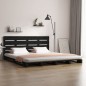 vidaXL Estructura de cama madera maciza de pino negro 135x190 cm vidaXL Estructura de cama madera maciza de pino negro 135x190 cm