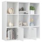 vidaXL Estantería madera contrachapada blanco brillante 98x30x98 cm vidaXL Estantería madera contrachapada blanco brillante 98x30x98 cm