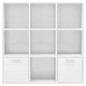 vidaXL Estantería madera contrachapada blanco brillante 98x30x98 cm vidaXL Estantería madera contrachapada blanco brillante 98x30x98 cm