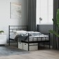 vidaXL Estructura de cama con cabecero y estribo metal negro 100x200cm