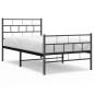 vidaXL Estructura de cama con cabecero y estribo metal negro 100x200cm