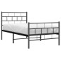 vidaXL Estructura de cama con cabecero y estribo metal negro 100x200cm