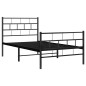 vidaXL Estructura de cama con cabecero y estribo metal negro 100x200cm