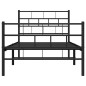 vidaXL Estructura de cama con cabecero y estribo metal negro 100x200cm