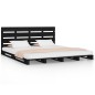 vidaXL Estructura de cama madera maciza de pino negro 135x190 cm vidaXL Estructura de cama madera maciza de pino negro 135x190 cm