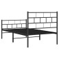 vidaXL Estructura de cama con cabecero y estribo metal negro 100x200cm