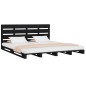 vidaXL Estructura de cama madera maciza de pino negro 135x190 cm vidaXL Estructura de cama madera maciza de pino negro 135x190 cm