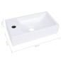 vidaXL Lavabo SMC blanco 400x220x90 mm
