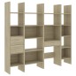 vidaXL Estantería librería 4 piezas madera de ingeniería roble Sonoma