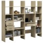 vidaXL Estantería librería 4 piezas madera de ingeniería roble Sonoma