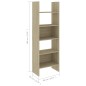 vidaXL Estantería librería 4 piezas madera de ingeniería roble Sonoma