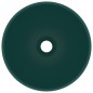 vidaXL Lavabo de lujo redondo cerámica verde oscuro mate 32,5x14 cm vidaXL Lavabo de lujo redondo cerámica verde oscuro mate 32,5x14 cm