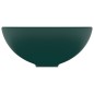 vidaXL Lavabo de lujo redondo cerámica verde oscuro mate 32,5x14 cm vidaXL Lavabo de lujo redondo cerámica verde oscuro mate 32,5x14 cm