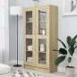 vidaXL Vitrina de madera contrachapada color roble 82,5x30,5x150 cm vidaXL Vitrina de madera contrachapada color roble 82,5x30,5x150 cm