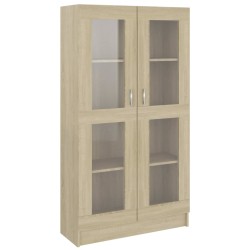 vidaXL Vitrina de madera contrachapada color roble 82,5x30,5x150 cm