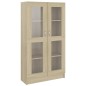 vidaXL Vitrina de madera contrachapada color roble 82,5x30,5x150 cm vidaXL Vitrina de madera contrachapada color roble 82,5x30,5x150 cm