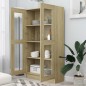 vidaXL Vitrina de madera contrachapada color roble 82,5x30,5x150 cm vidaXL Vitrina de madera contrachapada color roble 82,5x30,5x150 cm