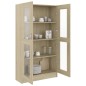 vidaXL Vitrina de madera contrachapada color roble 82,5x30,5x150 cm vidaXL Vitrina de madera contrachapada color roble 82,5x30,5x150 cm