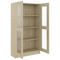 vidaXL Vitrina de madera contrachapada color roble 82,5x30,5x150 cm vidaXL Vitrina de madera contrachapada color roble 82,5x30,5x150 cm