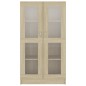 vidaXL Vitrina de madera contrachapada color roble 82,5x30,5x150 cm vidaXL Vitrina de madera contrachapada color roble 82,5x30,5x150 cm