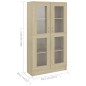 vidaXL Vitrina de madera contrachapada color roble 82,5x30,5x150 cm vidaXL Vitrina de madera contrachapada color roble 82,5x30,5x150 cm
