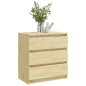 vidaXL Mesita de noche madera maciza de pino 60x36x64 cm