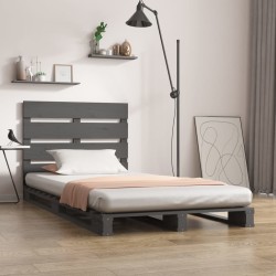 vidaXL Estructura de cama madera maciza de pino gris 100x200 cm