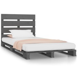vidaXL Estructura de cama madera maciza de pino gris 100x200 cm