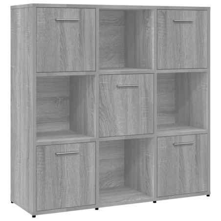 vidaXL Estantería madera contrachapada gris sonoma 90x30x90cm