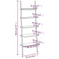 vidaXL Estantería inclinada 5 baldas marrón claro negro 64x34x185,5 cm vidaXL Estantería inclinada 5 baldas marrón claro negro 64x34x185,5 cm