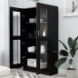 vidaXL Vitrina de madera contrachapada negro 82,5x30,5x150 cm vidaXL Vitrina de madera contrachapada negro 82,5x30,5x150 cm