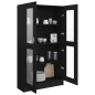 vidaXL Vitrina de madera contrachapada negro 82,5x30,5x150 cm vidaXL Vitrina de madera contrachapada negro 82,5x30,5x150 cm