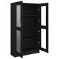 vidaXL Vitrina de madera contrachapada negro 82,5x30,5x150 cm vidaXL Vitrina de madera contrachapada negro 82,5x30,5x150 cm