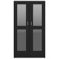 vidaXL Vitrina de madera contrachapada negro 82,5x30,5x150 cm vidaXL Vitrina de madera contrachapada negro 82,5x30,5x150 cm